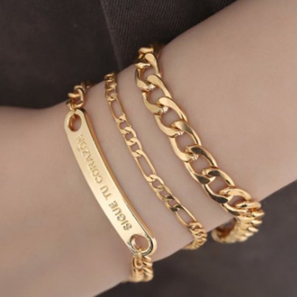 Jewelry - Bracelet Chain Set 3 pcs. Ladies Jewelry Gold New!